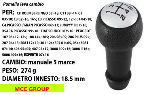 Pomello leva cambio marce - cambio, 5